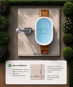 Dimensions de la dalle béton recommandée