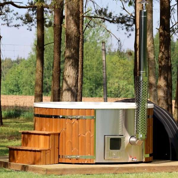 Bain Nordique rond de 225cm pour 6-7 personnes avec poêle intégré – Image 2