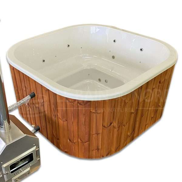 Bain Nordique carré de 200x200cm pour 8-10 personnes avec poêle externe – Image 8