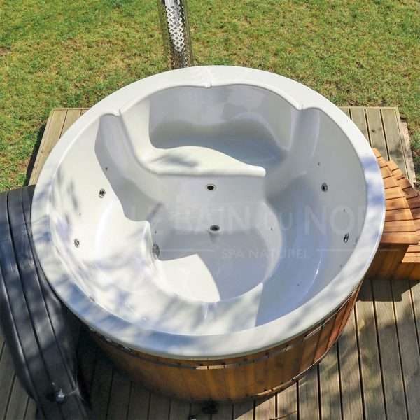 Bain Nordique rond de 200cm pour 4-5 personnes avec poêle intégré – Image 3