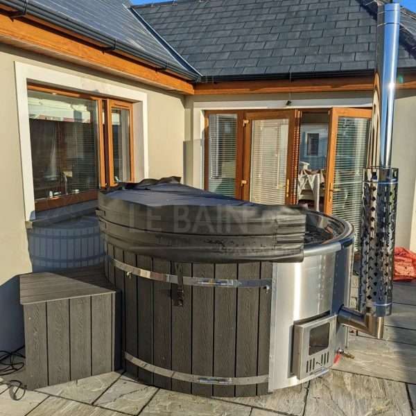 Bain Nordique rond de 200cm pour 4-5 personnes avec poêle intégré – Image 8