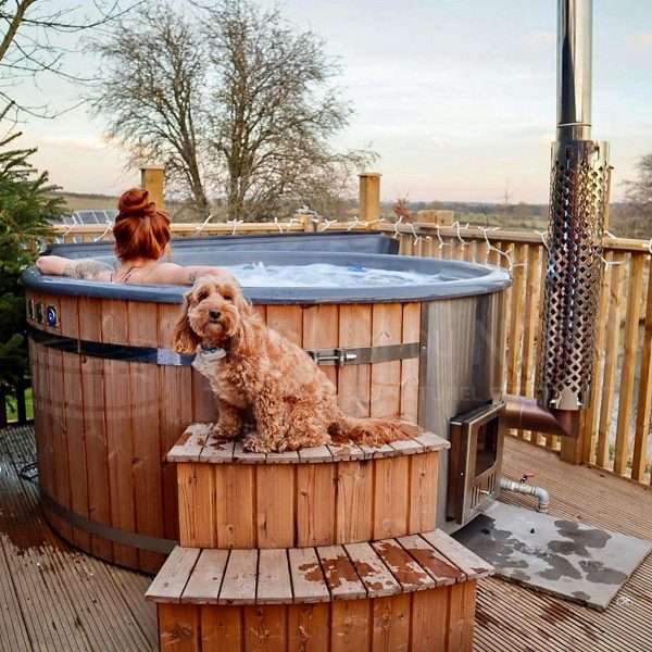 Bain Nordique rond de 200cm pour 4-5 personnes avec poêle intégré – Image 9