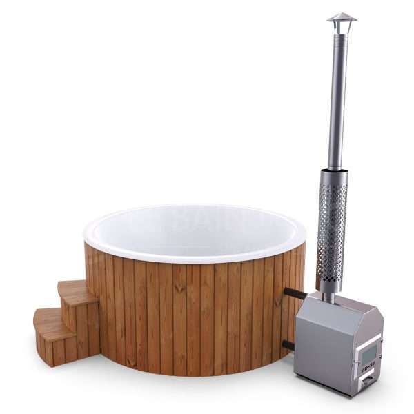 Bain Nordique rond de 225cm pour 7-8 personnes avec poêle externe