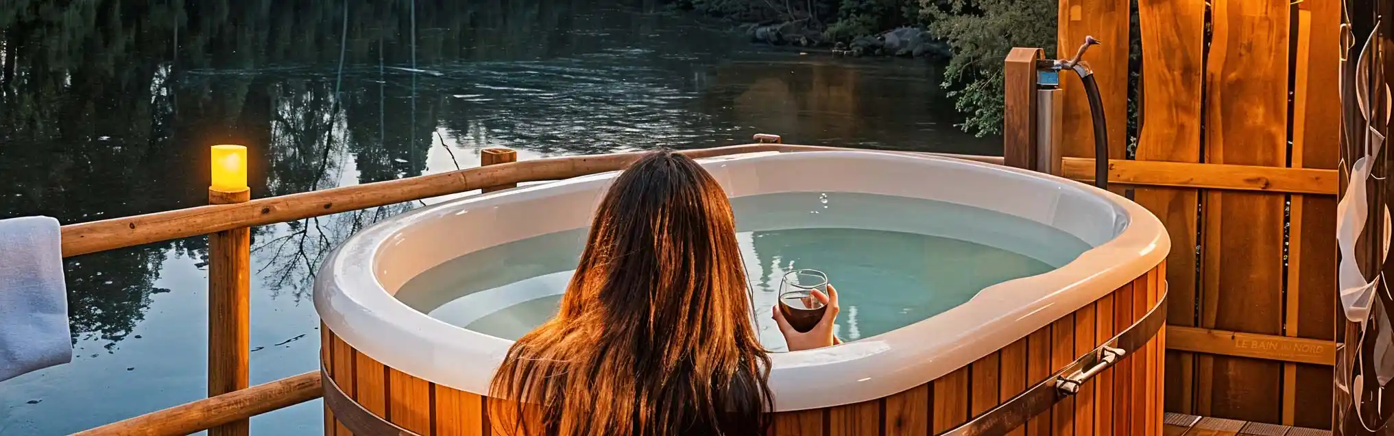 Vue d’un bain nordique dans la nature