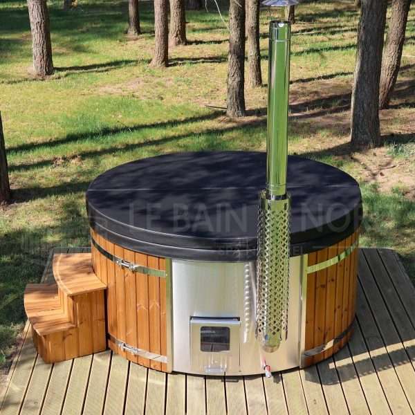 Bain Nordique rond de 225cm pour 6-7 personnes avec poêle intégré – Image 4