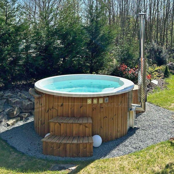 Bain Nordique rond de 225cm pour 6-7 personnes avec poêle intégré – Image 8