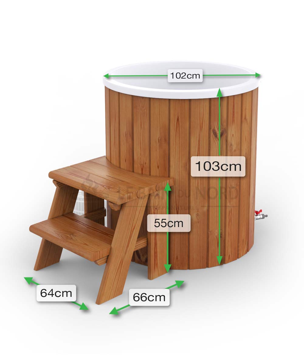 Dimensions générales du bain froid avec cuve isolée