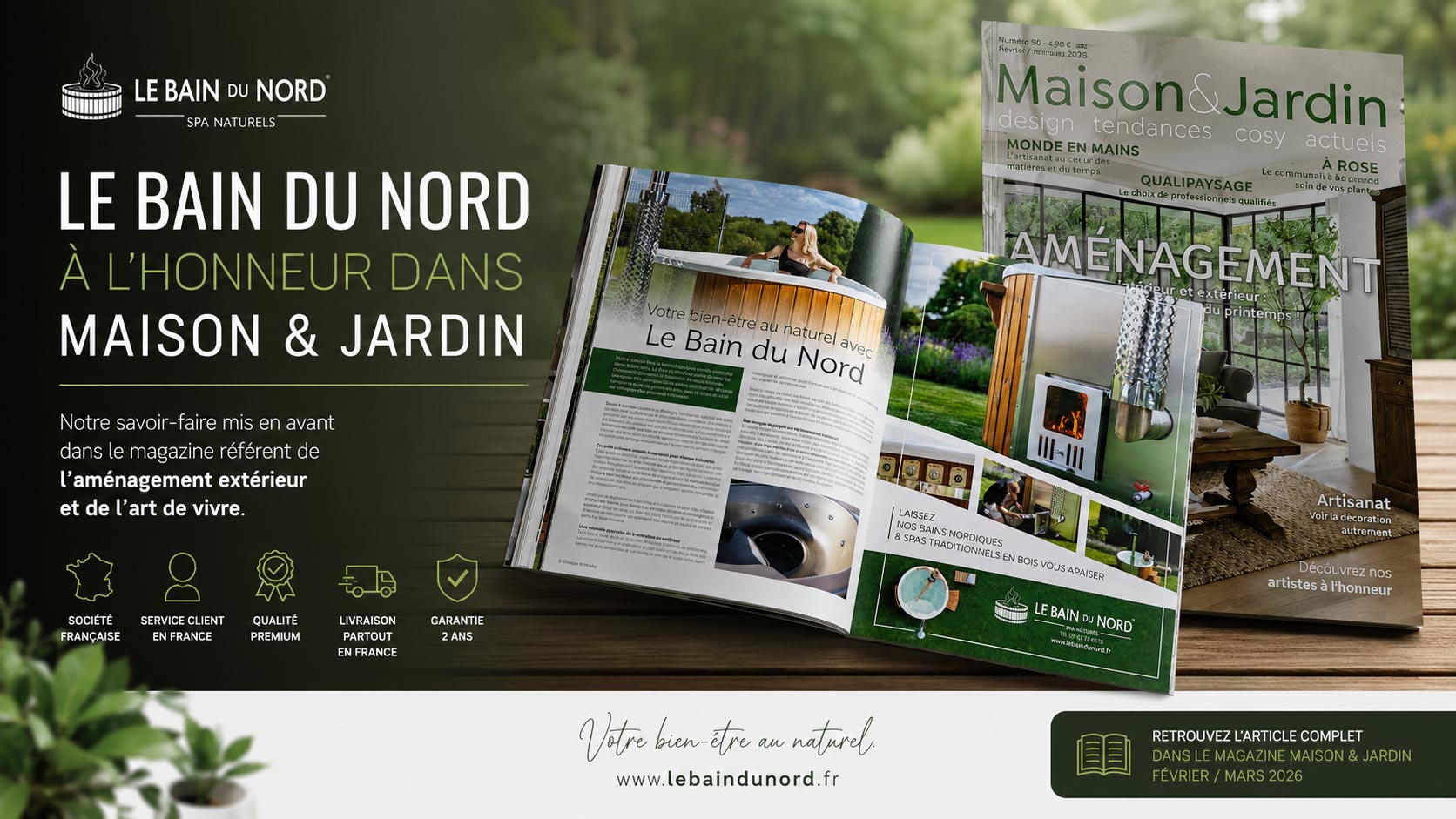 Le Bain du Nord à l'honneur dans le magazine Maison & Jardin